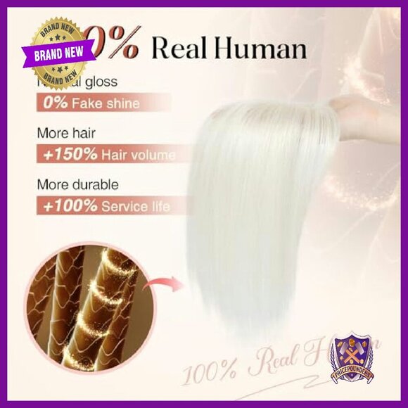 10 Inch Human Hair Topper for Thinning Hair, 360° Coverage, Silk Base